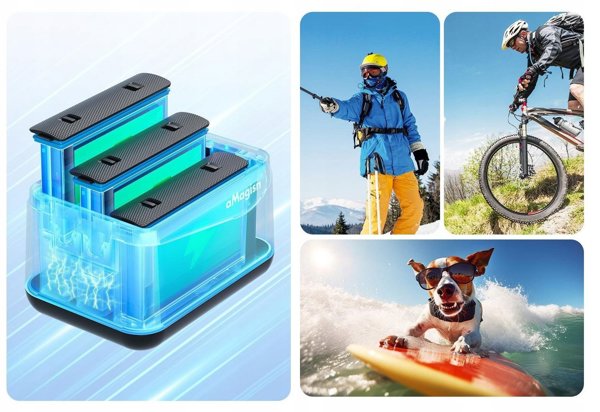 Φορτιστής Μπαταριών Puluz για Insta360 X5, Τριπλός USB Φορτιστής για 3x Μπαταρίες