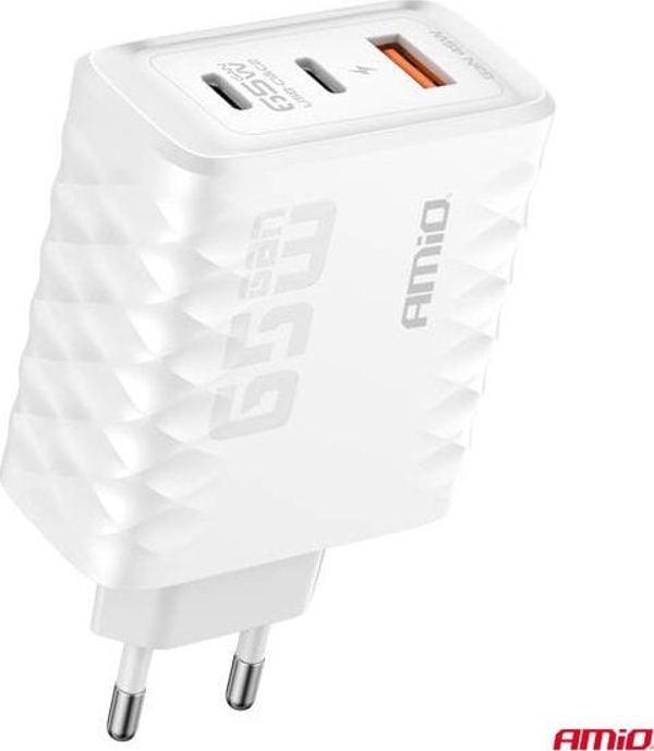 Φορτιστής τοίχου Quick Charge 65W USB-A + 2x USB-C AMIO-04289