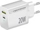 Φορτιστής Esperanza EZC105W 20W USB-C PD / USB-A QC 3.0 18W Λευκός