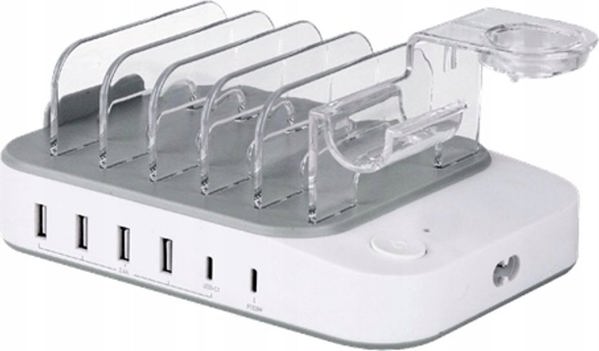 Deltaco φορτιστής USB įkrovimo stotelė DELTACO 4x USB-A, 2x USB-C, 50 W, balta / DPS-0203 13428968 7333048057181