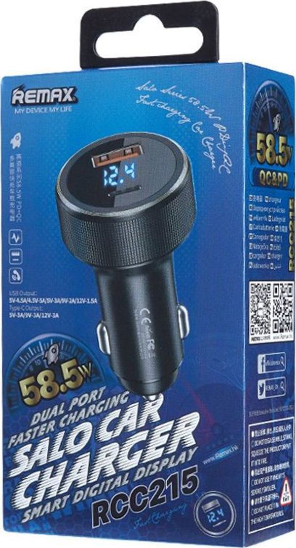 Φορτιστής Remax RCC215 1x USB-A 1x USB-C 4.5 A (6972174159300)