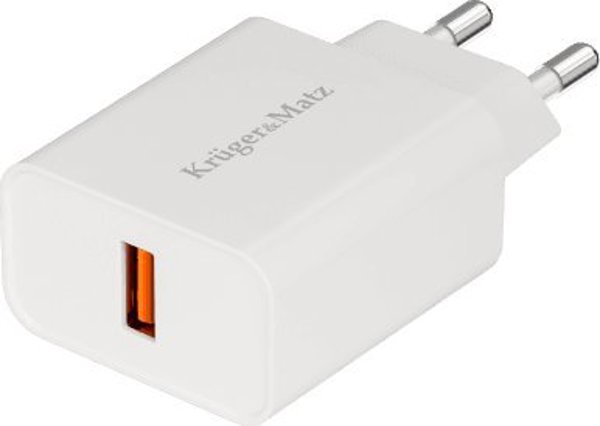 Φορτιστής Τοίχου Kruger&Matz KM0851, 1x USB-A, 18W, Quick Charge 3.0, Λευκός