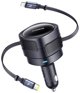 Φορτιστής αυτοκινήτου Baseus Enjoyment Max με καλώδια USB-C+Lightning 60W Μαύρο