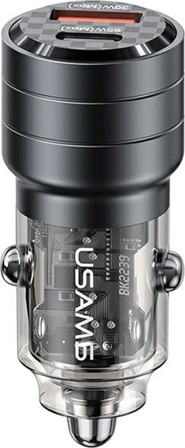 Φορτιστής Usams Φορτιστής αυτοκινήτου USAMS C36 USB-A+USB-C 95W Γρήγορη Φόρτιση μαύρο/black (US-CC176)
