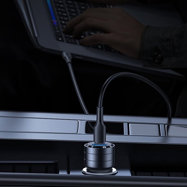 Φορτιστής Usams Φορτιστής αυτοκινήτου USAMS C36 USB-A+USB-C 95W Γρήγορη Φόρτιση μαύρο/black (US-CC176)