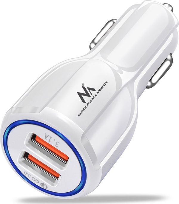 Maclean MCE478 Φορτιστής Αυτοκινήτου 2x USB-A 6.1A Λευκός
