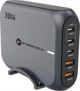 Φορτιστής ForCell FORCELL F-ENERGY GaN III VT-51 επιτραπέζιος φορτιστής 3 x Τύπος C + 2 x USB A PD QC4.0 SFC2.0 5A 200W γκρι