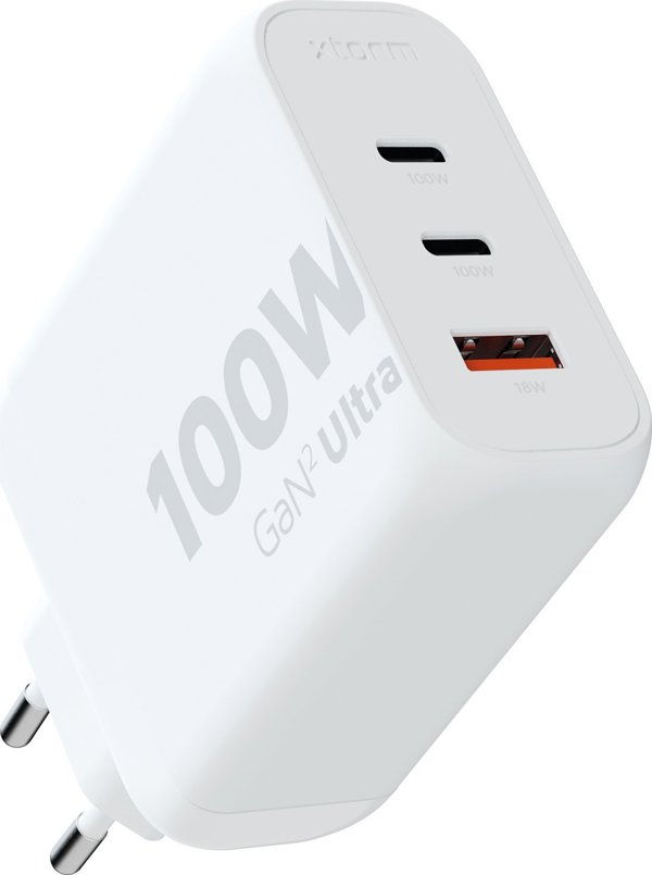 Φορτιστής Xtorm Φορτιστής Τοίχου Ultra GaN2 100W 2xUSB-C PD,1xUSB-A QC 3.0 Λευκή