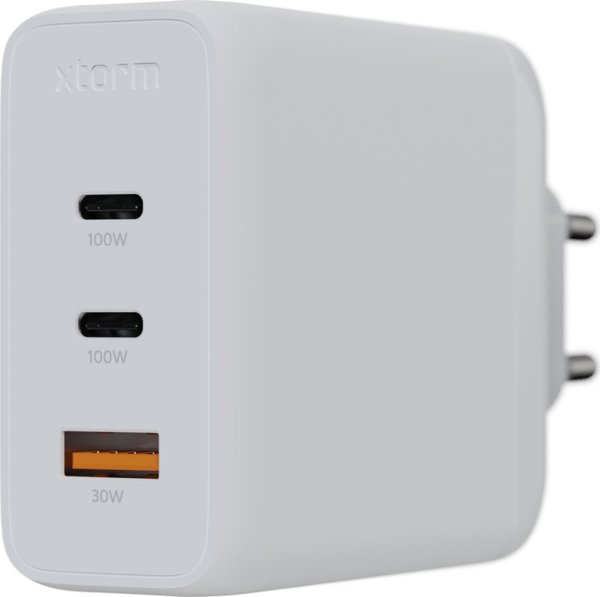 Φορτιστής Xtorm Φορτιστής Τοίχου Ultra GaN2 100W 2xUSB-C PD,1xUSB-A QC 3.0 Λευκή