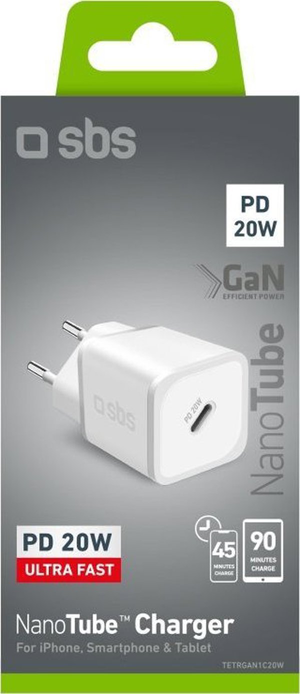 Φορτιστής SBS Mobile SBS PD Reiselader 20W USB-C GaN λευκό