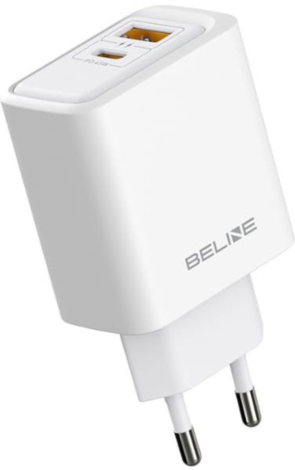 Φορτιστής Τοίχου Beline 45W GaN, USB-A & USB-C, με Καλώδιο USB-C σε USB-C, Λευκό, BLN2CW45C