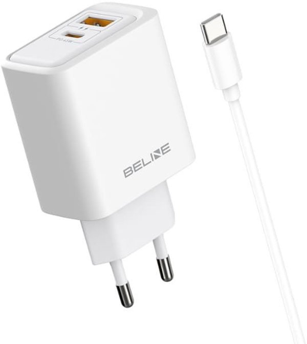 Φορτιστής Τοίχου Beline 45W GaN, USB-A & USB-C, με Καλώδιο USB-C σε USB-C, Λευκό, BLN2CW45C