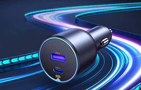 Φορτιστής Ugreen Φορτιστής αυτοκινήτου Ugreen EC701, USB + USB-C, 63W (μαύρος)