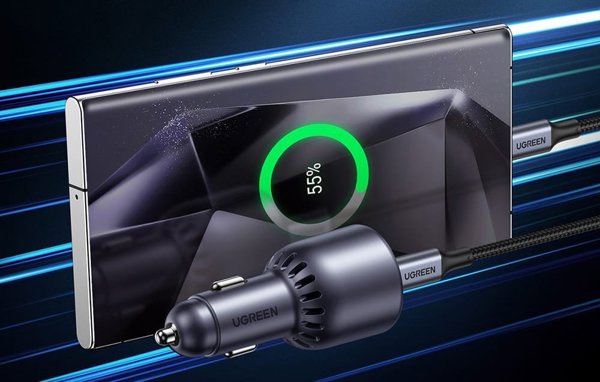 Φορτιστής Ugreen Φορτιστής αυτοκινήτου Ugreen EC701, USB + USB-C, 63W (μαύρος)