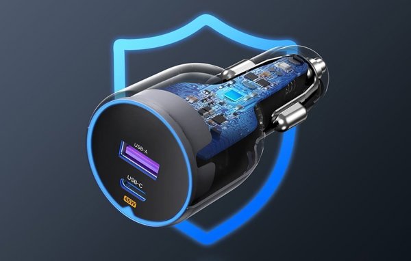 Φορτιστής Ugreen Φορτιστής αυτοκινήτου Ugreen EC701, USB + USB-C, 63W (μαύρος)