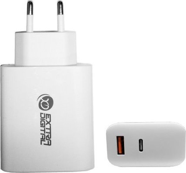Φορτιστής Extra Digital Kroviklis EXTRA DIGITAL GaN USB Type-C, USB Type-A: 65W, PPS