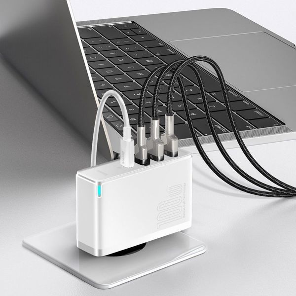 Baseus GaN2 Pro Φορτιστής 100W, 2x USB-A & 2x USB-C, Quick Charge 4+, Power Delivery, Μαύρο
