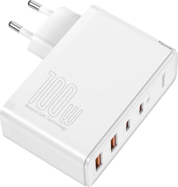 Baseus GaN2 Pro Φορτιστής 100W, 2x USB-A & 2x USB-C, Quick Charge 4+, Power Delivery, Μαύρο