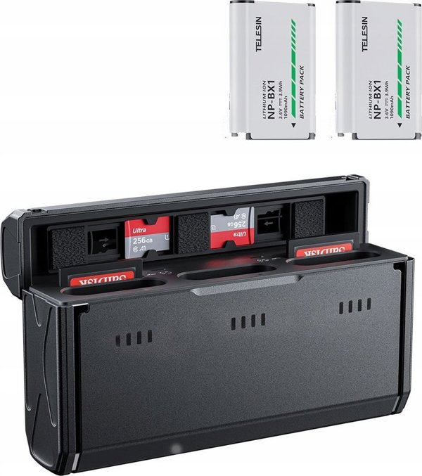 Φορτιστής Usb Type-c + 2x Μπαταρία Τύπου Sony Np-bx1 Npbx1 Telesin / Cmr-001