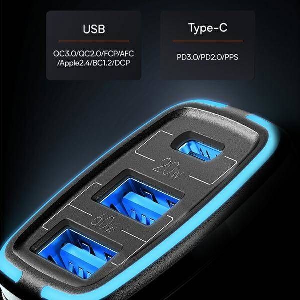 Φορτιστής Usams C24 2x USB-A 1x USB-C 4.5 A (CC126TC01)