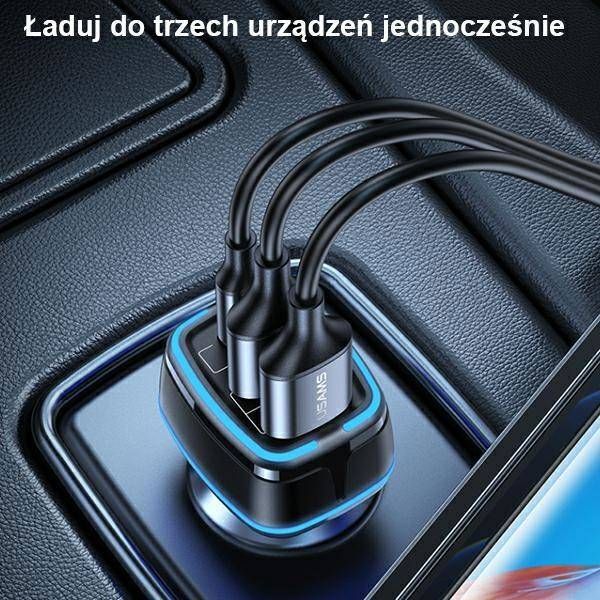 Φορτιστής Usams C24 2x USB-A 1x USB-C 4.5 A (CC126TC01)