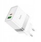 Φορτιστής τοίχου για τηλέφωνο HOCO USB A + USB C QC3.0 PD 3A 30W N21 λευκός