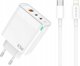 Φορτιστής Τοίχου Jellico C79 GaN 65W PD, 2xUSB-C + 1xUSB QC3.0, Λευκός