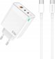 Φορτιστής Τοίχου Jellico C79 GaN 65W PD, 2xUSB-C + 1xUSB QC3.0, Λευκός
