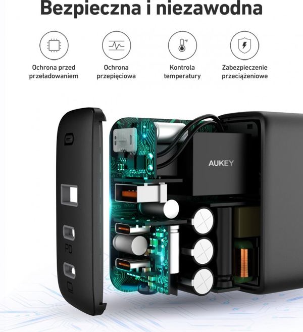 Φορτιστής Aukey PA-B6S 1x USB-A 2x USB-C 4.5 A (PA-B6S)