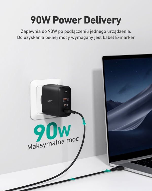 Φορτιστής Aukey PA-B6S 1x USB-A 2x USB-C 4.5 A (PA-B6S)