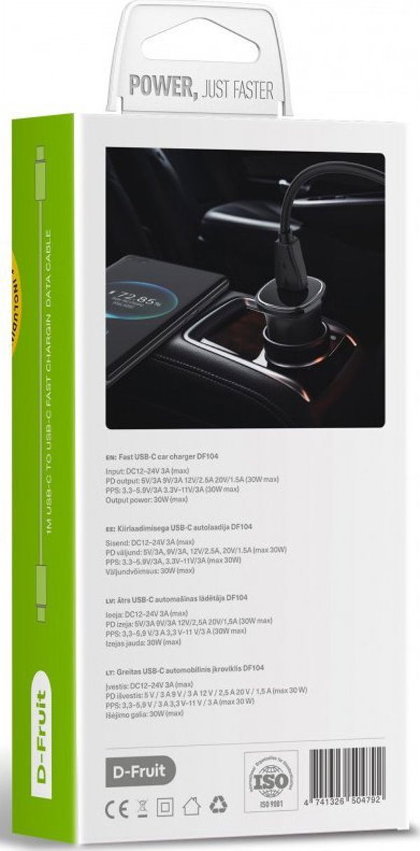 Φορτιστής Mcab D-Fruit αυτοκινήτου USB-C 30W (DF104)