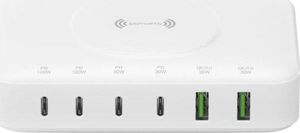 Φορτιστής 4smarts 4smarts 7in1 GaN Ladestation 100W Ασύρματος Φορτιστής, λευκό