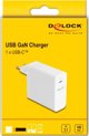 Φορτιστής DeLOCK DeLOCK USB GaN 1x USB-C, 140 Watt (λευκό, PD 3.1)