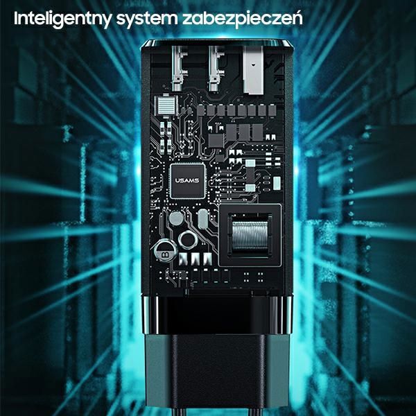 Φορτιστής Usams T33 1x USB-A 2x USB-C 3 A (CC110TC02)