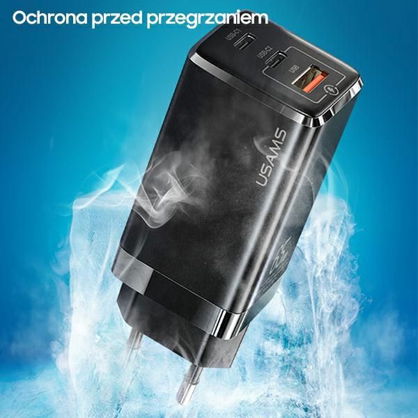 Φορτιστής Usams T33 1x USB-A 2x USB-C 3 A (CC110TC02)