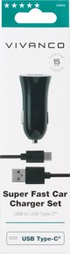 Φορτιστής Vivanco Vivanco αυτοκινήτου USB-C 3A 1m, μαύρο (38669)