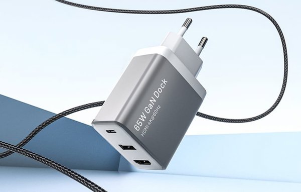 Φορτιστής τοίχου Vention FJAH0-EU USB(C+A)+HDMI GaN (60W/5W/4K@60Hz) (γκρι)