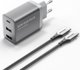 Φορτιστής τοίχου Vention FJAH0-EU USB(C+A)+HDMI GaN (60W/5W/4K@60Hz) (γκρι)