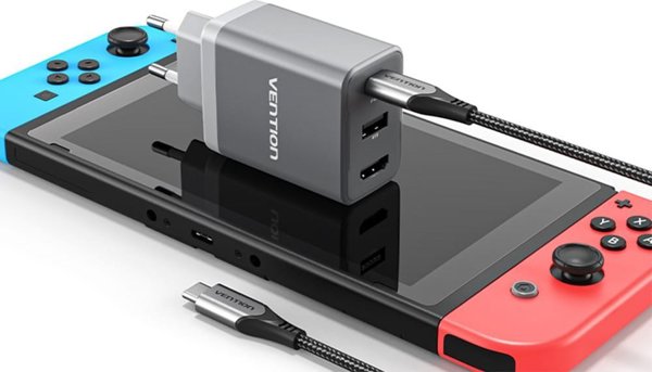 Φορτιστής τοίχου Vention FJAH0-EU USB(C+A)+HDMI GaN (60W/5W/4K@60Hz) (γκρι)