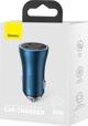 Baseus Φορτιστής Αυτοκινήτου Baseus Golden Contactor Max, 2x USB, 60W (μπλε)