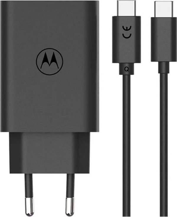Φορτιστής Motorola Motorola Charger TurboPower 50W Duo USB-C + USB-A με καλώδιο USB-C, Μαύρο