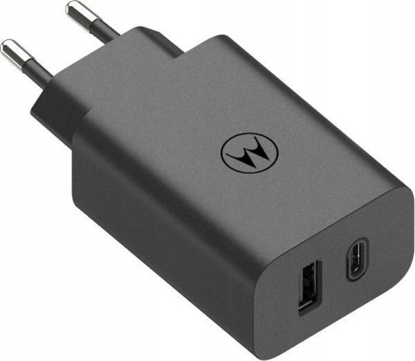 Φορτιστής Motorola Motorola Charger TurboPower 50W Duo USB-C + USB-A με καλώδιο USB-C, Μαύρο
