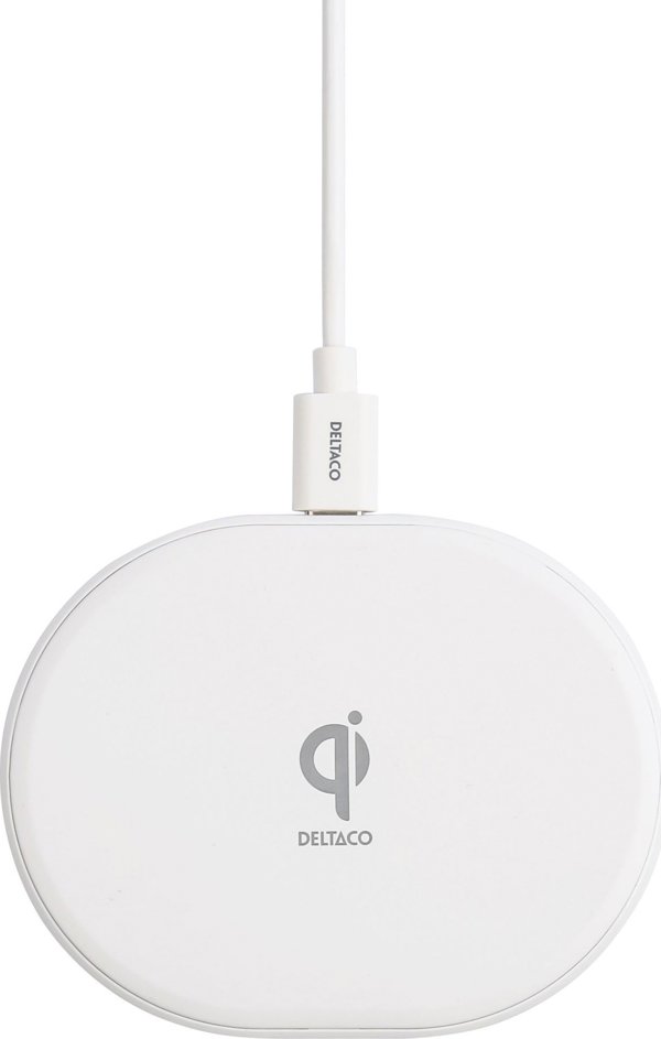 Φορτιστής Deltaco Ασύρματος φορτιστής DELTACO, 10 W, USB-C, Qi, λευκό QI-1039 / 1902335