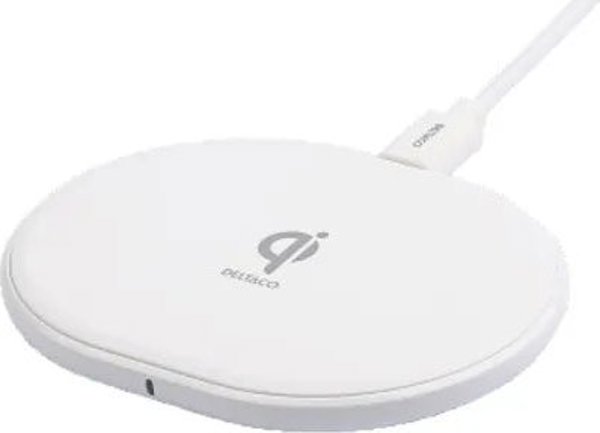 Φορτιστής Deltaco Ασύρματος φορτιστής DELTACO, 10 W, USB-C, Qi, λευκό QI-1039 / 1902335