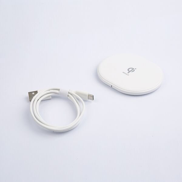 Φορτιστής Deltaco Ασύρματος φορτιστής DELTACO, 10 W, USB-C, Qi, λευκό QI-1039 / 1902335