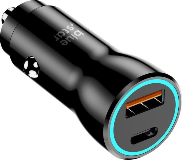 Φορτιστής Blue Star BLUE STAR φορτιστής αυτοκινήτου 3A 25W Τύπος C + USB A PD QC3.0 AFC PPS μαύρο