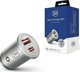 3MK Hyper Car Charger 45W, Φορτιστής Αυτοκινήτου με 1x USB-A και 1x USB-C, Quick Charge, Ασημί