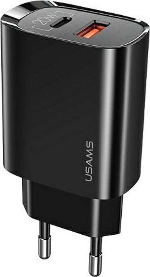 Φορτιστής Τοίχου Usams T35 20W USB-C PD & USB-A Fast Charger, Λευκός