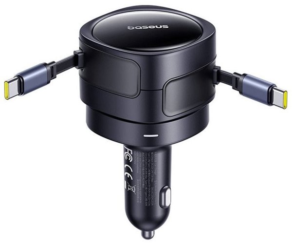 Φορτιστής αυτοκινήτου Baseus Enjoyment Max με καλώδια USB-C+USB-C 60W Μαύρο