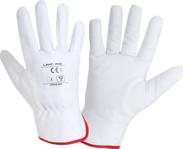 Lahti Pro Θερμαινόμενα γάντια από κατσικίσιο δέρμα λευκά 8" (L251408P)